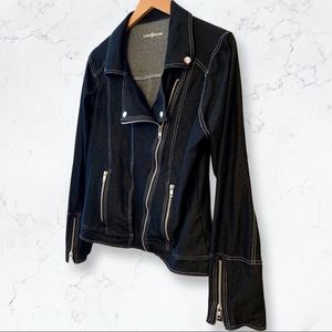 Laura Hlavac Dark Blue Denim Look Jacket, Sz L
